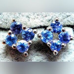 .50 CT Natural Tanzanite Silver Stud Earrings